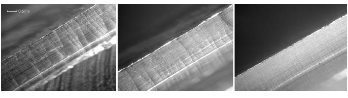 βάθος κοπής και 11000 rpm (δεξιά φωτογραφία), παρατηρείται λεία επιφάνεια, γεγονός που χαρακτηρίζει την κατεργασία ευσταθή. Σχήμα 2.