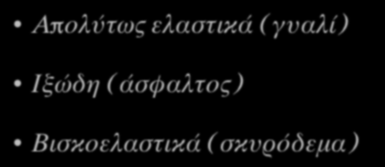 παραμορφώσεων, τα οποία χαρακτηρίζουν τη συμπεριφορά των υλικών ως προς τις