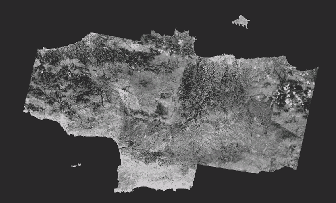 είκτης Vegetation Χρησιµοποιώντας τα κανάλια 4 και 3 που αντιστοιχούν στο υπέρυθρο (IR) και ερυθρό (R), ακολουθούµε την προηγούµενη διαδικασία για να εφαρµόσουµε δείκτη vegetation.