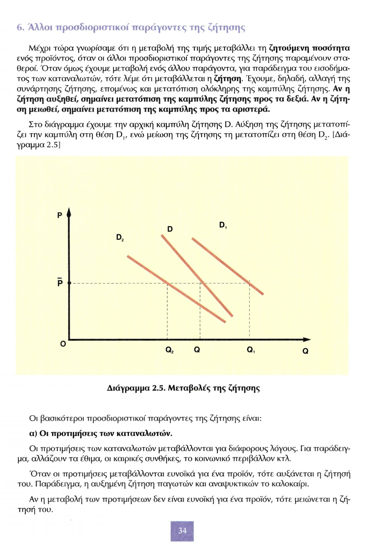 6. Άλλοι προσδιοριστικοί παράγοντες της ζήτησης Μέχρι τώρα γνωρίσαμε ότι η μεταβολή της τιμής μεταβάλλει τη ζητούμενη ποσότητα ενός προϊόντος, όταν οι άλλοι προσδιοριστικοί παράγοντες της ζήτησης