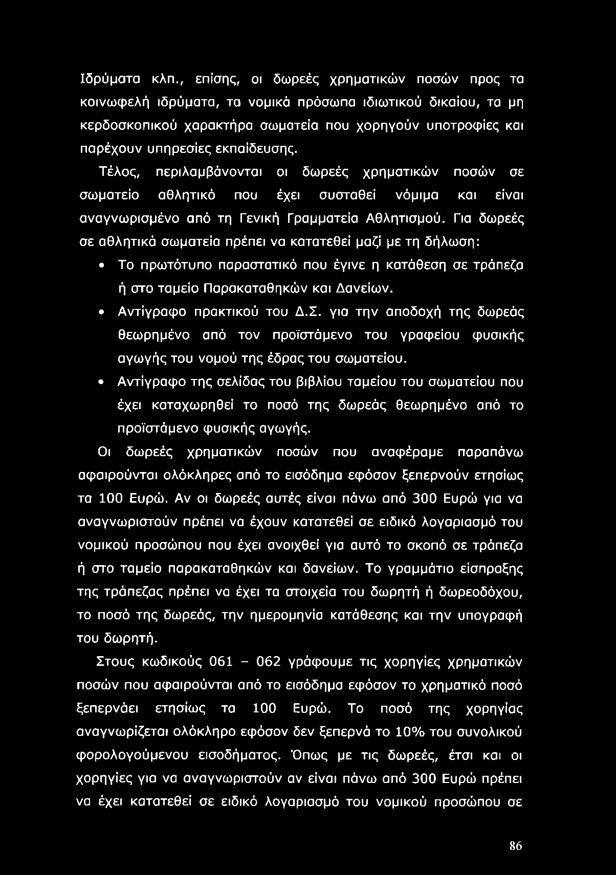 Ιδρύματα κλπ.