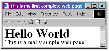 Ένα παράδειγμα HTML <html> <head> <title> This is my first complete web page!