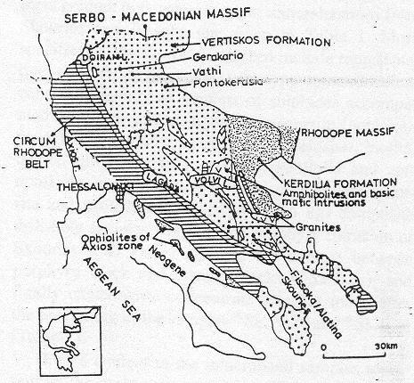 ΚΕΦΑΛΑΙΟ 3 Ο Ενότητα Βερτίσκου: Η εν λόγω ενότητα καταλαμβάνει το μεγαλύτερο τμήμα της Σερβομακεδονικής μάζας, χαρακτηρίζεται από μεγαλύτερη ποικιλία λιθολογικών φάσεων και υπέρκειται αυτής των
