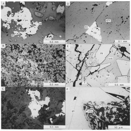 ΚΕΦΑΛΑΙΟ 3 Ο χαλκοπυρίτης και γαληνίτης, αναπτύσσονται κρύσταλλοι τετραεδρίτη ((Cu,Fe) 12 Sb 4 S 13 ) και γιαμεσονίτη (Jamesonite: Pb 4 FeSb 6 S 14 ) (Imai, 2000). Εικ. 3.19: φωτογραφίες μεταλλεύματος με μεταλλογραφικό μικροσκόπιο.