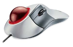 45 δρομέα στον αέρα. 1.2.3.4 Trackball/Rollerball Ένα trackball ποντίκι παραμένει σταθερό στο γραφείο και απαιτεί την ελάχιστη μετακίνηση καρπών ή χεριών.
