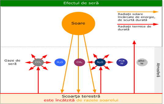 Efectul de seră ploile acide degradarea stratului de ozon Efectul de seră este procesul de incalzire suplimentara a suprafetei terestre si atmosferei, datorat faptului ca aceasta din urma e