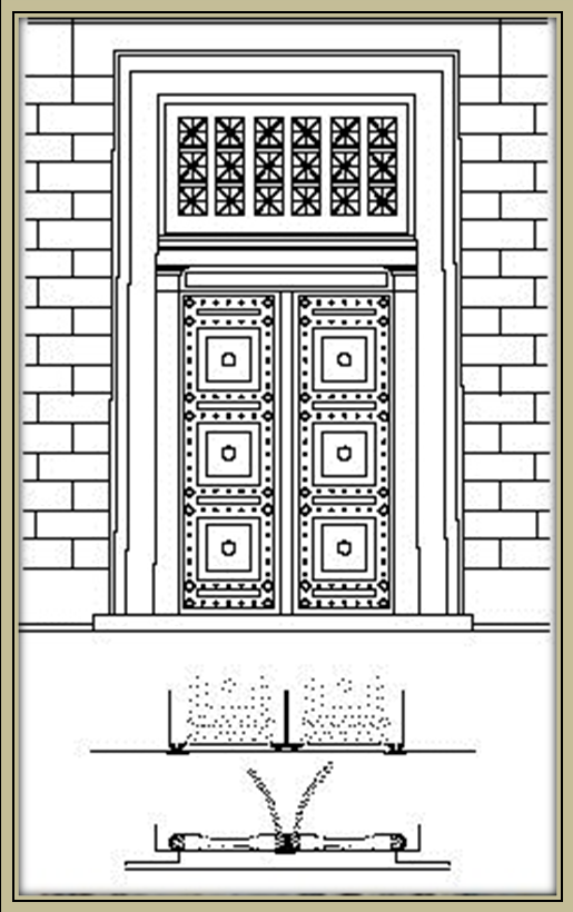 139. Πόρτα Παρθενώνα. Σκίτσο (http://www.shafe.co.uk/crystal/images/lshafe/parthenon_door.jpeg) Α) Σχεδίαση Περίθυρου Σχεδίαση Πόρτας στο AutoCAD Αρχικά, εισάγεται στο AutoCAD η εικόνα 139.