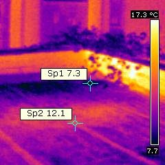 διαφορά θερμοκρασίας στο θερμομονωτικό επίχρισμα [παράρτημα] της οροφής του αμφιθεάτρου 1