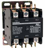 Definite Purpose Contactors Ex9CK 40A Auxiliary contacts for 3 pole only; see page C69 for part numbers Certifications IEC/EN 60947-4-1 All 3 and 4 poles available with enclosed coils and a screw