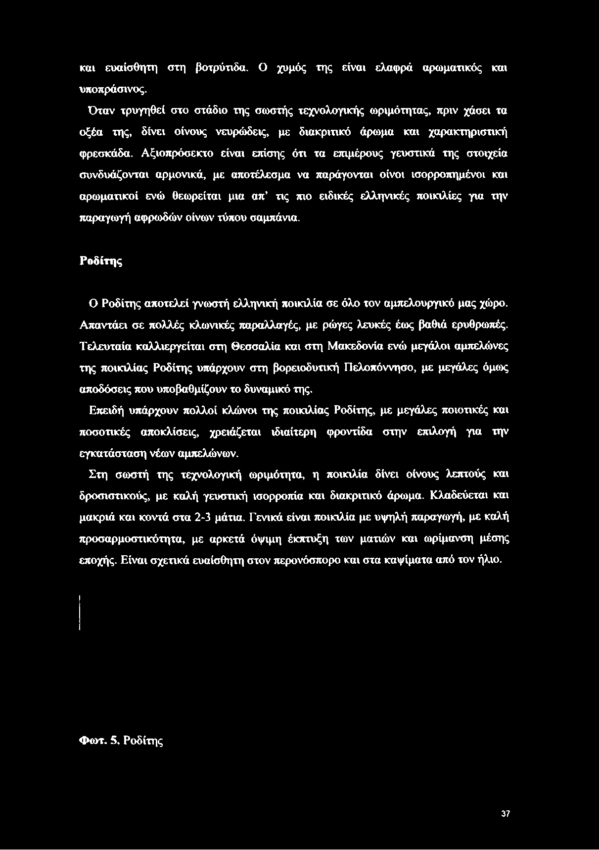 Αξιοπρόσεκτο είναι επίσης ότι τα επιμέρους γευστικά της στοιχεία συνδυάζονται αρμονικά, με αποτέλεσμα να παράγονται οίνοι ισορροπημένοι και αρωματικοί ενώ θεωρείται μια απ τις πιο ειδικές ελληνικές