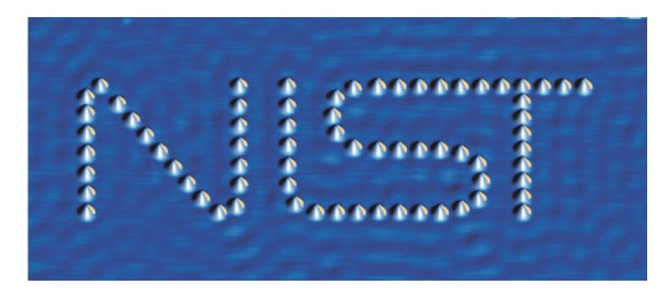 Ένα 40-nm λογότυπο για το for NIST (National Institute of Standards and Technology), από