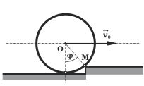 Mια κυκλική στεφάνη ακτίνας R, της οποίας η µάζα θεωρείται συγκεντρωµένη στην περιφέρεια της, κυλίεται ισοταχώς πάνω σε οριζόντιο επίπεδο το δε κέντρο της έχει ταχύτητα v.