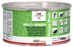 38 : ΣΙΔΗΡOΣΤΟΚΟΙ Multi Green Πολυεστερικός στόκος γενικής χρήσης Γενικής χρήσεως σιδηρόστοκος σπάτουλας για όλες τις μεταλλικές, γαλβανισμένες και αλουμινίου επιφάνειες καθώς και για ξύλινα μέρη.