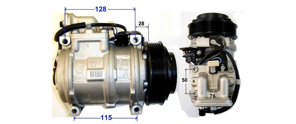 MBZ 10PA17C 125PV6 W124 E200 A1:128 A2:115 NEW R134A, E220/E320 W202 C180 (96-)/VITO/W126/W140 7SB16C 447170-5733(R134) 0002302011/0002340911 W124(ΠΕΤΡ)(88-92) / W201