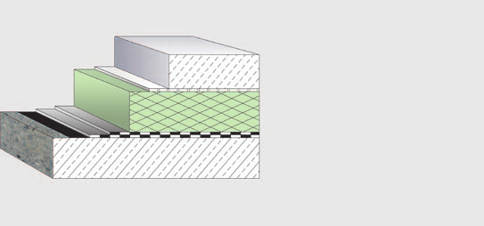 Strecha s parkovacou plochou Variant 4: Strecha s parkovacou plochou s povrchom z monolitického betónu Konštrukcia striech s parkovacou plochou s povrchom z monolitického betónu na obrátených