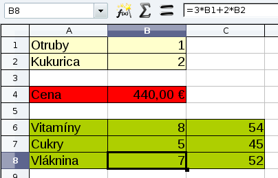 Obrázok 82: Živiny Keď máme tabuľku v tomto stave, môžeme spustiť naše orákulum. V menu vyberte Nástroje Riešiteľ Objaví sa vám dialógové okno, aké môžete vidieť na obrázku 83.