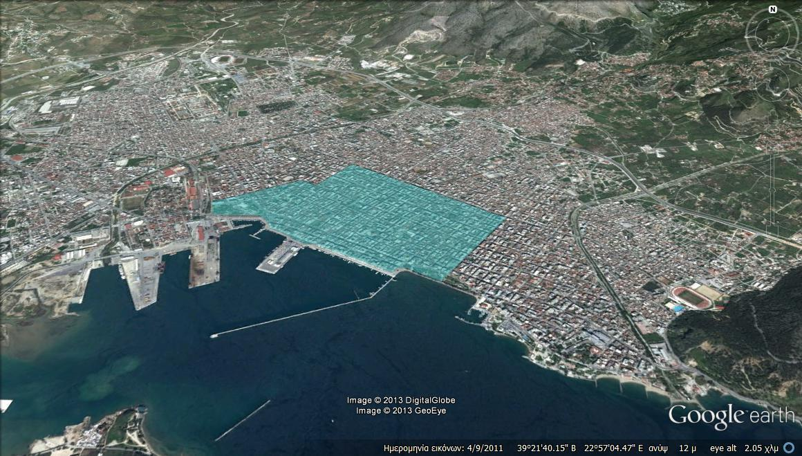 τμήμα η περιοχή οριοθετείται από την παραλιακή ζώνη και την οδό των Αργοναυτών. Στα δυτικά, όριο αποτελεί η οδός Κασσαβέτη στο τμήμα που τέμνεται από τις οδούς Παπαδιαμάντη και Μεταμορφώσεως.
