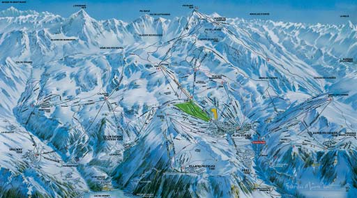 Francuska ALPE D HUEZ Skijaliπte u blizini Grenoblea, na nadmorskoj visini 1860-3330 m, poznato po najduæoj skijaπkoj stazi u Europi-Sarenne (16 km).