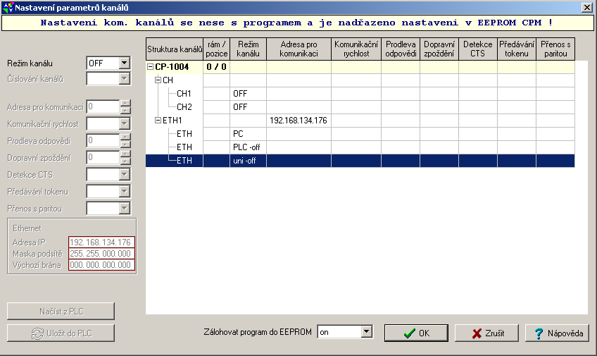 V prípade iného nastavenia siete je možné použitie nastavenia IP pre špecifický prípad.
