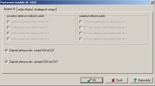 PLC (výstupy v projekte nevyužité, je možné ich vypnúť po