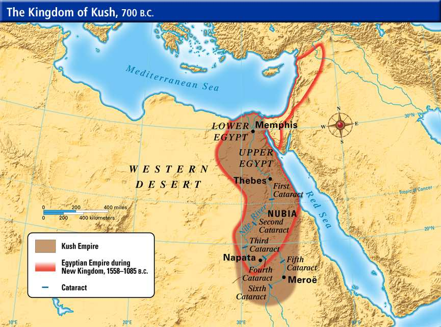 Μερόη Πολιτισµός των Κους, Οι "Μαύροι Φαραώ" Μερόη: η αρχαιότερη πόλη του Σουδάν, στην περιοχή µεταξύ του πέµπτου και του έκτου καταρράκτη του Νείλου, 200 km ΒΑ του Χαρτούµ.