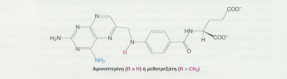 Βιοσύνθεση θυμιδυλικού & αντικαρκινικά φάρμακα Η σύνθεση της μονοφωσφορικής θυμιδίνης (thymidine monophosphate, TMP) ή θυμιδιλικού μπορεί επίσης να εμποδιστεί με την αναστολή της αναγέννησης του
