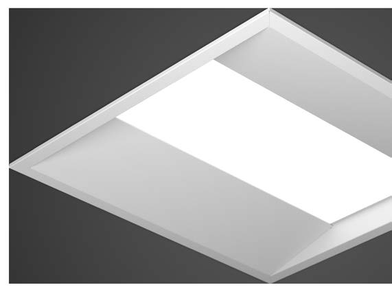 LED BRR Ομοιόμορφη επιφάνεια φωτισμού που διατηρεί παράλληλα υψηλή αποτελεσματικότητα έως 104 lm/w Σύμφωνο με RoHS, χωρίς Υδράργυρο Εύκολη τοποθέτηση IP20 50 000h/L80 Τύπος οροφής Διαστάσεις [mm]