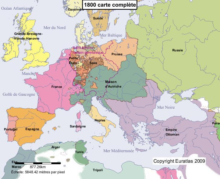 Χάρτης 8: Η Ευρώπη κατά την περίοδο μετάβασης από την προ-νεωτερική στη νεωτερική εποχή Πηγή: www.euratlas.
