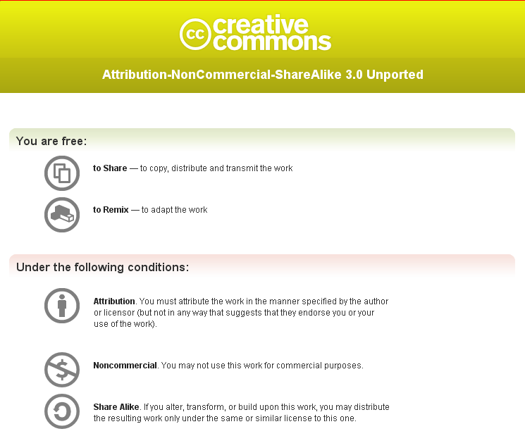 This work is licensed under the Creative Commons Attribution-Noncommercial-Share Alike 3.0 License.