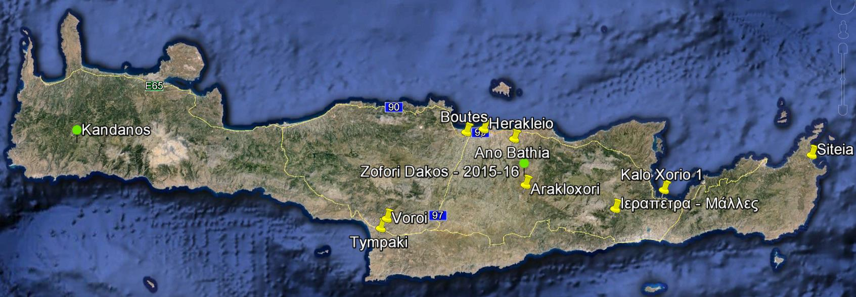 Συλλογή Πληθυσμών Συνολικά 15 πληθυσμοί, κυρίως από Κρήτη ΠΛΗΘΥΣΜΟΙ Πειράματα Α/Α Περιοχή Ημερομηνία Συντεταγμένες GPS A-cypermethrin B-cyfluthrin Spinosad 30/7/2015 1 Γούβες 35 19'33.44"Ν 25 17'05.