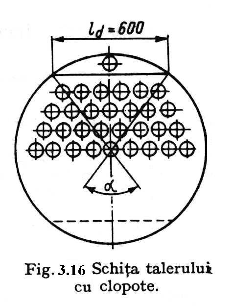 3.3.1 Determinarea numărului total de clopote Dimensiunile clopotelor se determină pe de o parte din condiţia repartiţiei lor pe suprafaţa talerului şi pe de altă parte din considerente economice.
