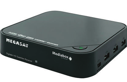 MEGASAT MEDIABOX Από την MegaSat, έχουμε το Mediabox το οποίο βασίζεται σε Android 4.0.4 με επεξεργαστή ARM CORTEX A9 στα 800MHz και μνήμες 1GB DDR3, 4 GB Flash.