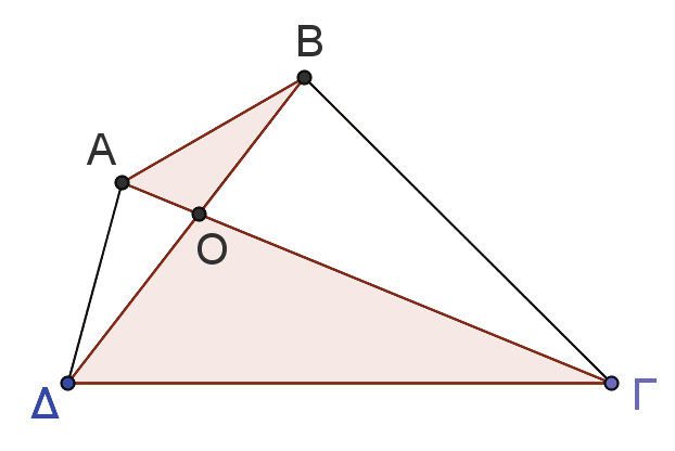 Σ. Σε τρίωνο ΑΒΓ (ΑΒ<ΑΓ) προεκτείνουμε τις πλευρές ΒΑ κι ΓΑ προς το μέρος του Α κτά τμήμτ ΑΔ=ΑΓ κι ΑΕ=ΑΒ ντίστοιχ.η ευθεί ΔΕ τέμνει την ευθεί ΒΓ στο σημείο Μ.