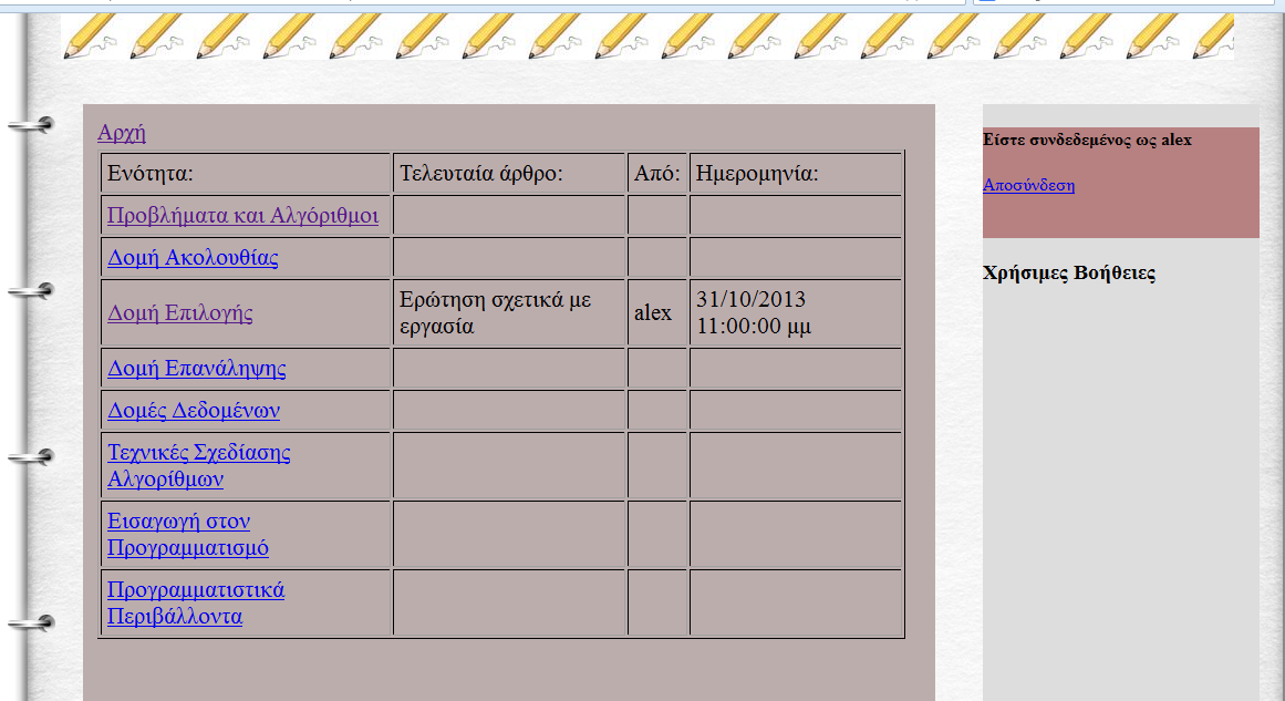 Μπνξεί λα δεκηνπξγήζεη έλα θαηλνχξην άξζξν ζε θάζε ελφηεηα, ή λα ζρνιηάζεη θαη λα απαληήζεη ζε εξσηήκαηα ή απαληήζεηο ησλ άιισλ ζπκκαζεηψλ. ρήκα 4.