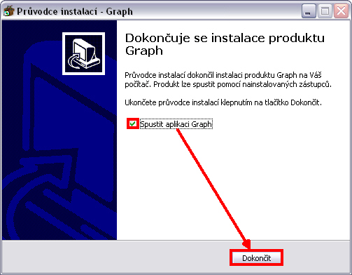 Obrázok 10 Ostatné okno sprievodcu inštaláciou programu Graph Obrázok 11 Ikona programu Graph Pred dokončením inštalácie ešte zodpovieme na ostatnú otázku sprievodcu týkajúcu sa následného spustenia