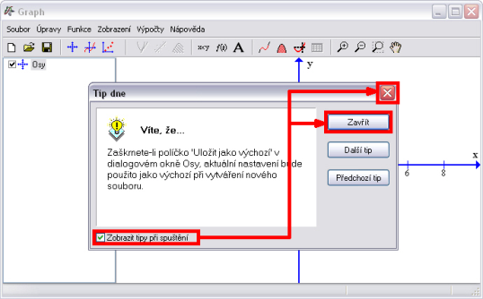 Pri prvom otvorení nám v dialógovom okne Tip dne program ponúkne informáciu viažucu sa k jeho využitiu alebo ovládaniu.