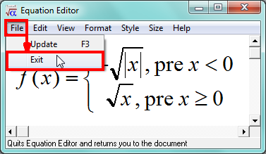 Potom klikneme na tlačidlo OK. 4. Konečne sme v prostredí programu Microsoft Equation 3.0. V okne Equation Editor zapíšeme požadovaný matematický text.