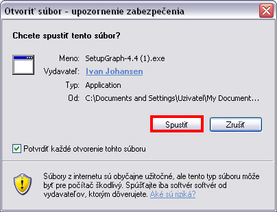 Inštalačný súbor je samorozbaľovací, takže stačí ho spustiť dvojklikom na ikonku (obr. 3). Inštalácia sa rozbehne.