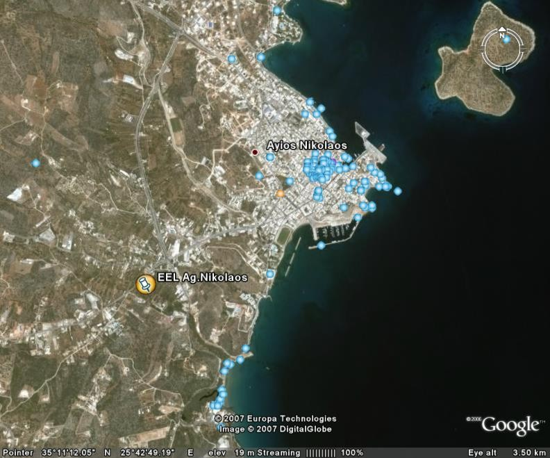 Εικόνα 3.3.6.-1.Πίνακας σύγκρισης τιμών αραίωσης και συγκέντρωσης κολοβακτηριδίων για υφιστάμενο αγωγό διάθεσης με σχεδιαστικά πρότυπο αγωγό. 3.4.Άγιος Νικόλαος 3.4.1.Στοιχεία από το πεδίο: Ο βιολογικός καθαρισμός του δήμου Αγ.