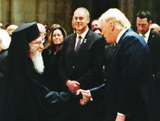 Papagermanos Archbishop Demetrios (at right behind President Clinton) at the Inauguration of President Donald Trump. WASHINGTON Archbishop Demetrios attended the Inauguration of President Donald J.