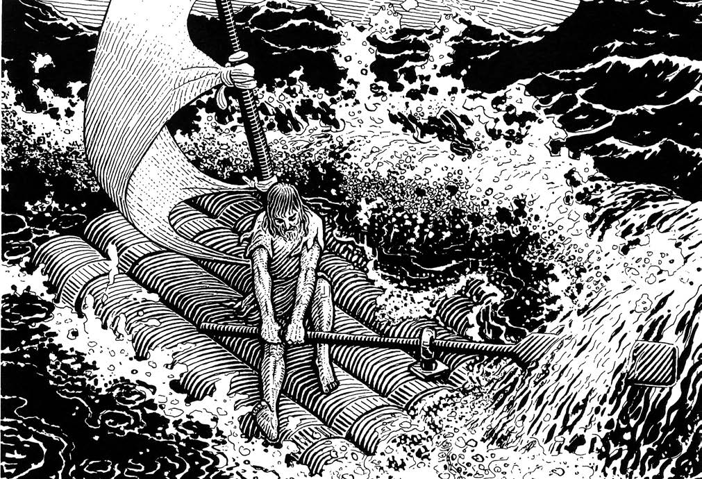 Book Six Context Still angry because of Odysseus blinding of his son Polyphemus, Poseidon wrecks Odysseus raft as he sails near Scheria, the island of the Phaeacians.