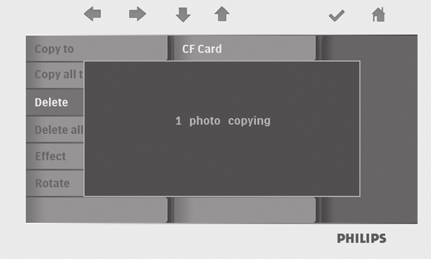 4.3 Αντιγραφή ή αντιγραφή όλων των φωτογραφιών από την κάρτα μνήμης 3 Πατήστε το πλήκτρο για αντιγραφή.