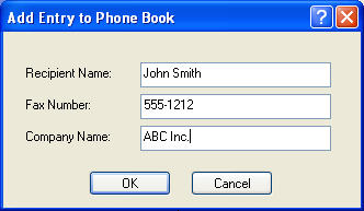 Στο παράθυρο διαλόγου Edit Phone Book (Επεξεργασία τηλεφωνικού καταλόγου), κάντε κλικ στο Add Entry (Προσθήκη καταχώρησης), για να ανοίξει το παράθυρο διαλόγου Add Entry to Phone Book (Προσθήκη