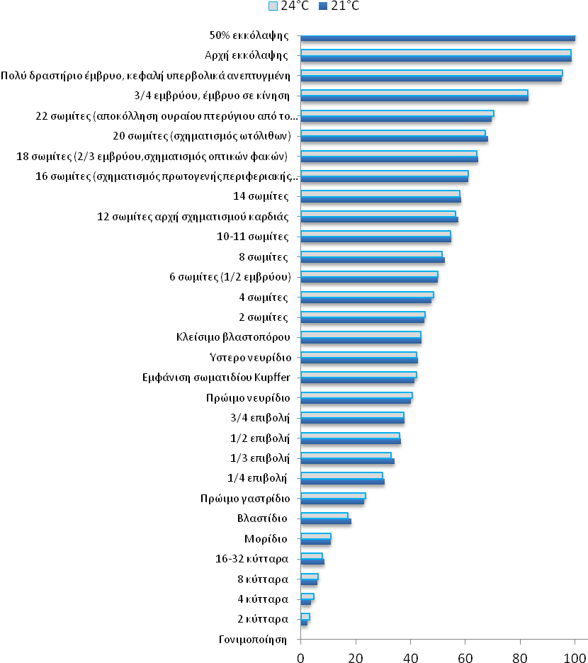 Εικόνα 3.26 Γράφημα της εμβρυακής ανάπτυξης του D.