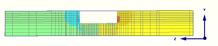 Παραμετρικές αναλύσεις υπό τριδιάστατες συνθήκες 112 Οριζόντιες μετατοπίσεις προσομοιώματος Γ Στο παρακάτω σχήμα φαίνονται οι οριζόντιες παραμορφώσεις στις τομές ΑΑ και ΒΒ για την περίπτωση