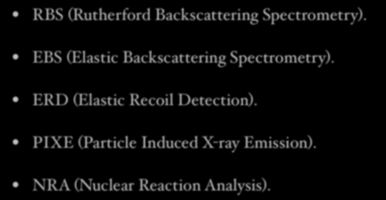 Μέθοδοι Ion Beam Analysis (Επιγραμματικά) RBS (Rutherford