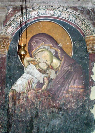 304 Сања Пајић, Роза Д Амико Сл. 6 Михајло и Евтихије, Богородица Пелагонитиса, Старо Нагоричино, 1317-18. Fig. 6 Michael and Eutychius, Virgin Pelagontissa, Staro Nagoričino, 1317-18. Сл. 7 Богородица Аврамиотиса, Хиландар, седма деценија XIV века (преузето из: Д.