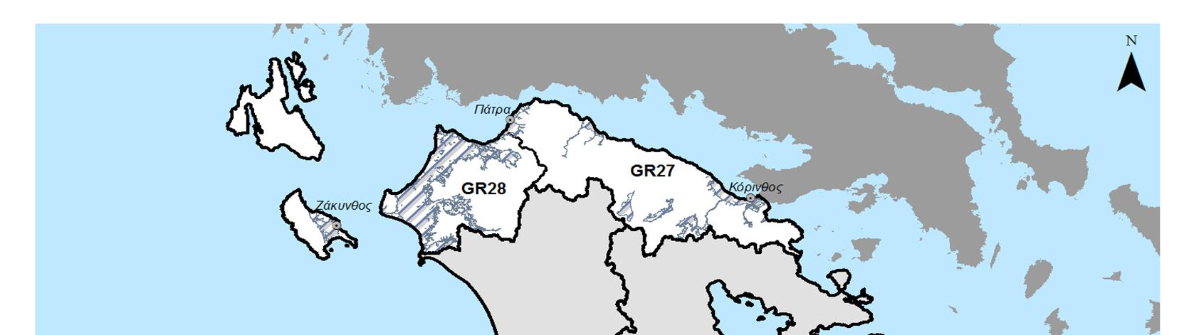 Σύμφωνα με την μεθοδολογία της προκαταρκτικής αξιολόγησης κινδύνου, στο Υδατικό Διαμέρισμα Βόρειας Πελοποννήσου ορίστηκαν 8 περιοχές που χαρακτηρίζονται ως ΖΔΥΚΠ και στις οποίες θα επικεντρώνεται ο