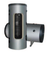 izolacijom i dodatnim elektrogrejačem koji je u ceni proizvoda (u ceni su i ventili, termostat, manometar a do 300 lit i nožice) Bafer rezervoar bez izmenjivača sa izolacijom P 300 l ø 750