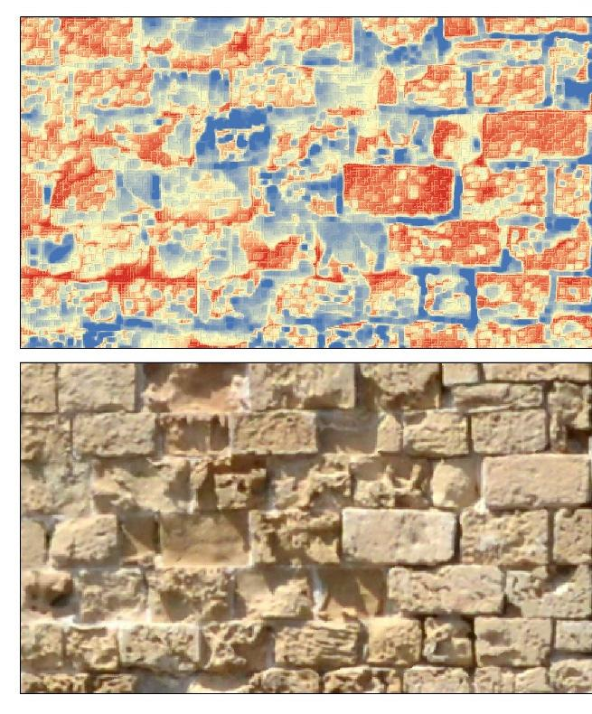 Εικόνα 5.2.18: Πρόσοψη κάστρου (αριστερά της εισόδου για τον παρατηρητή). Αποτύπωση φθοράς.